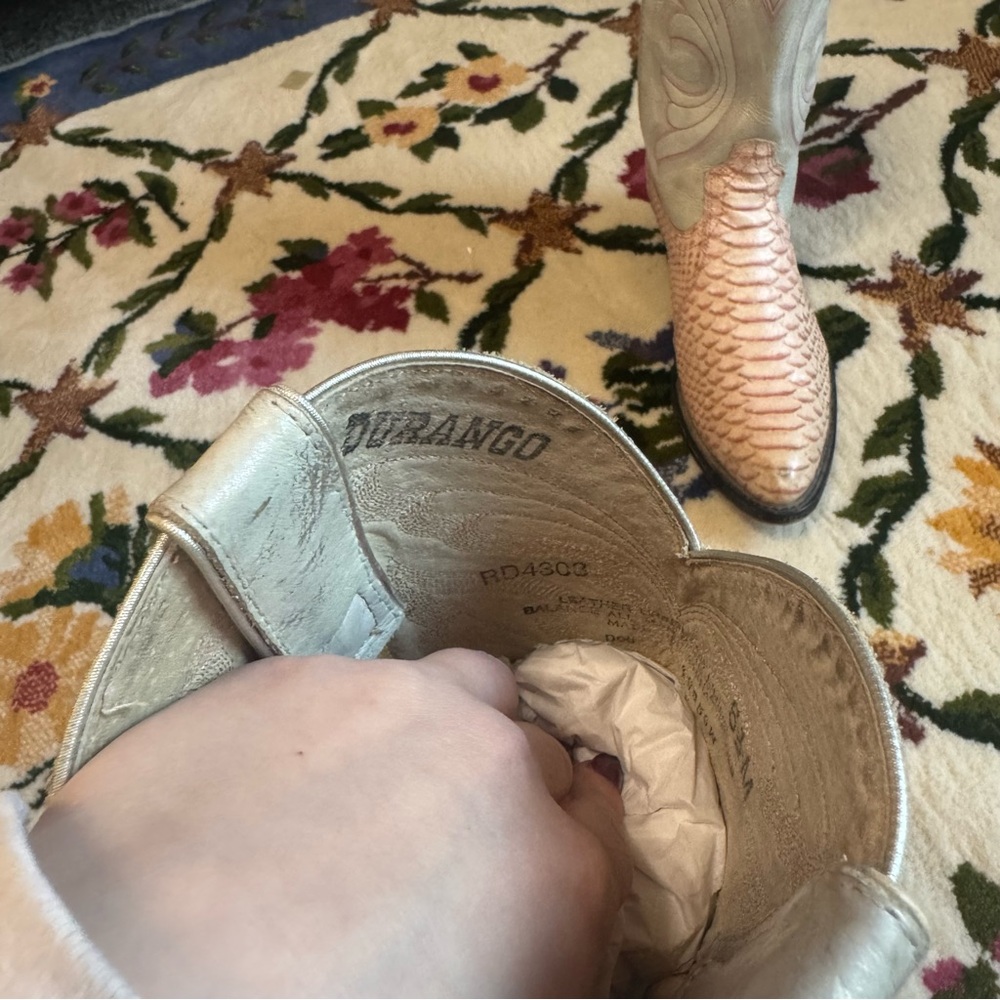 Vintage Durango Pink Snakeskin Python Leather Upp… - image 5